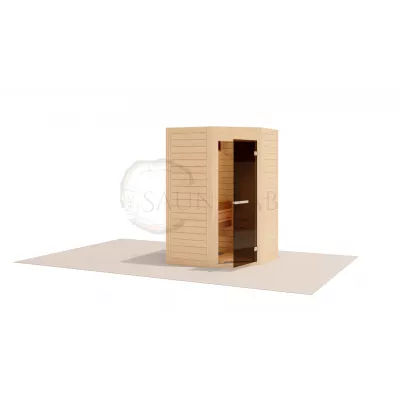 Модульная угловая сауна для квартиры и дома ANGLE из массива сибирского кедра (1,36х1,36) фото
