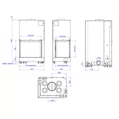 цена MCZ Forma 75 DX угловая, цельное стекло