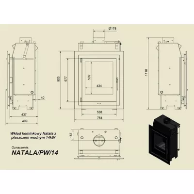 купить Топка с водяным контуром NATALA/PW/14