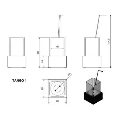 купить Биокамин Kratki TANGO 1 черный