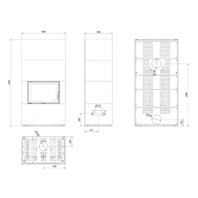 Каминокомплект FLOKI в облицовке OXIDE BIANCO