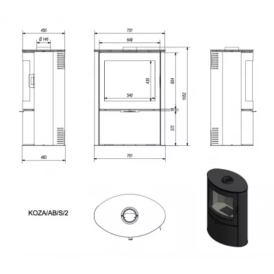 купить Печь дровяная KOZA/AB/S/2(сталь)