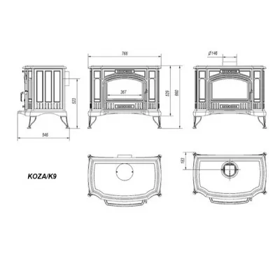 купить Чугунная печь Kratki Koza K9