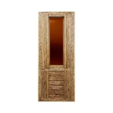 Дверь со стеклом искусственно состаренная (липа)