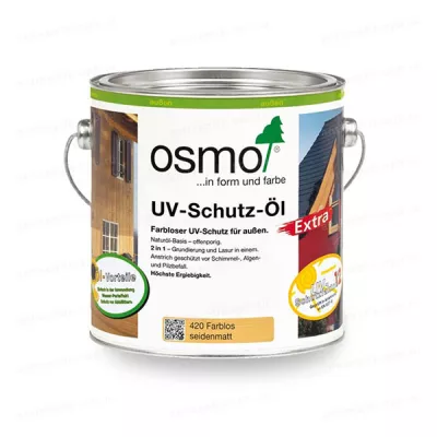 Масло OSMO UV-SCHUTZ-OL EXTRA защитное с УФ-фильтром, 420 бесцветное Дерево и пиломатериалы фото