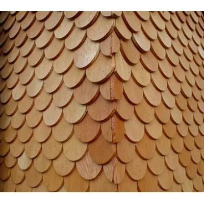 Шиндель пиленый закругленный (дранка), сибирский кедр 25 см (0,75 м2) Дерево и пиломатериалы фото