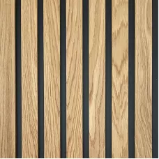 Дизайнерские реечные панели Hedonism wood  дуб  (черная основа),  2550х385 мм