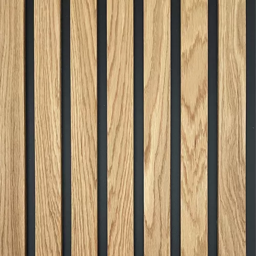 Дизайнерские реечные панели Hedonism wood  дуб  (черная основа),  2550х385 мм