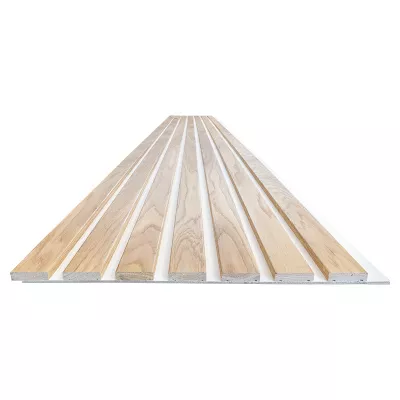 Дизайнерские реечные панели Hedonism wood  дуб  (белая основа),  2550х385 мм Стеновые панели фото
