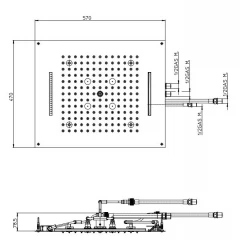 Хромированный потолочный элемент для душа впечатлений WDT