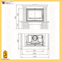 Каминокомплект Мета (облицовка Троя, топка Эльба 700Ш)