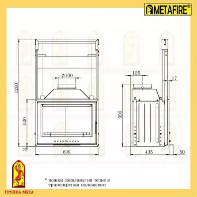 Meta Каминокомплект Мета (облицовка Паллада 600/700, топка Эльба 700П) как сделать