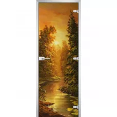 Стеклянная межкомнатная дверь Painting-10