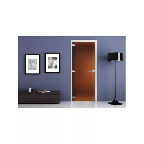 Стеклянная межкомнатная дверь Матовая (Бронза)