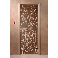 Дверь "Бамбук и бабочки" бронза 1900*700, 6мм, 2 петли