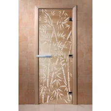 Дверь "Бамбук и бабочки прозрачная"