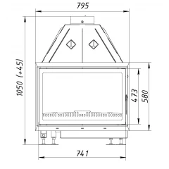 Каминная топка Экокамин Альфа 800