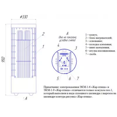 Электрокаменка ЭКМ 9 кВт Комфорт LUX (нержавеющая сталь)
