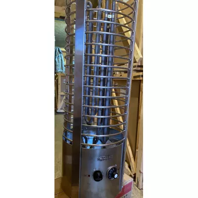 цена Электрокаменка ЭКМ 9 кВт Tower - Башня  со встроенным терморегулятором и таймером  (нержавеющая сталь)