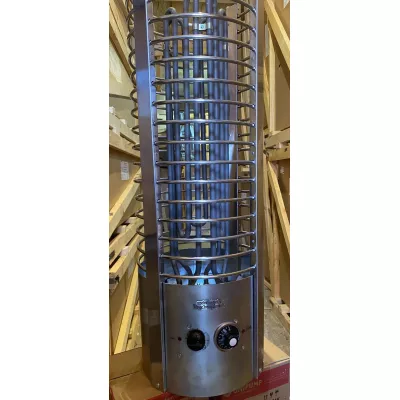 цена Электрокаменка ЭКМ 9 кВт Tower - Башня  со встроенным терморегулятором и таймером  (нержавеющая сталь)