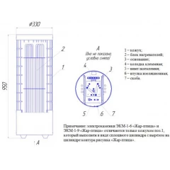 Электрокаменка ЭКМ 6 кВт "Жар-птица" LUX (нержавеющая сталь)