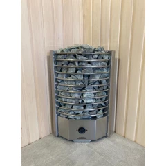 Электрическая печь (электрокаменка)  для сауны и бани, ЭКМ 6 кВт  угловая "Олимпия Плюс" со встроенным пультом управления