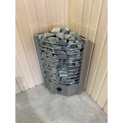 Электрическая печь (электрокаменка)  для сауны и бани, ЭКМ 6 кВт  угловая "Олимпия Плюс" со встроенным пультом управления