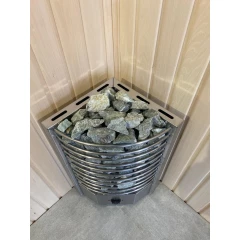 Электрическая печь (электрокаменка)  для сауны и бани, ЭКМ 6 кВт  угловая "Олимпия Плюс" со встроенным пультом управления