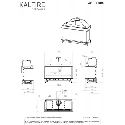 Каминная топка Kalfire GP115/55S (Fairo ECO-prestige 115/55)