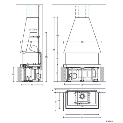 Топка для камина M180 R