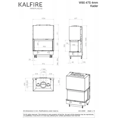 Каминная топка Kalfire W90/47S