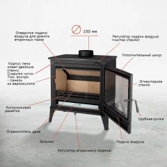 Чугунная печь Norway Black
