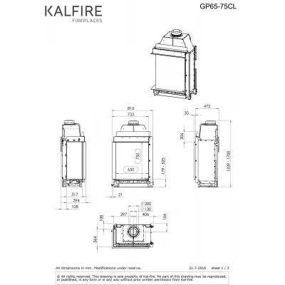 Каминная топка Kalfire GP65/75C (L/R)