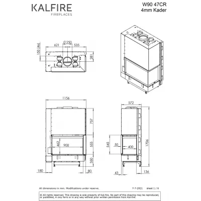 Каминная топка Kalfire W90/47C (R)