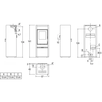 Кафельная печь E928 A Hermetic