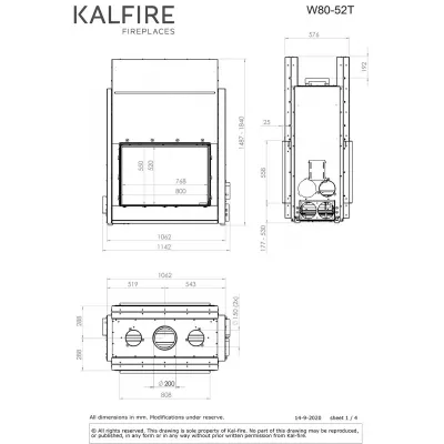 Каминная топка Kalfire W80/52T