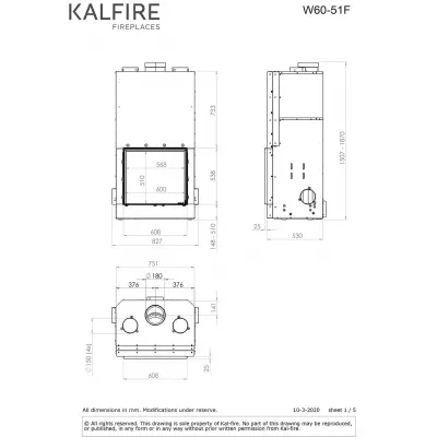 Каминная топка Kalfire W60/51F