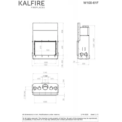 Каминная топка Kalfire W100/61F