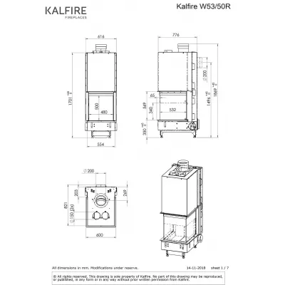 Каминная топка Kalfiree W53/50R