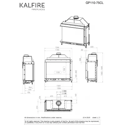 Каминная топка Kalfire GP110/75C (L/R) (Fairo ECO-prestige 110/75)