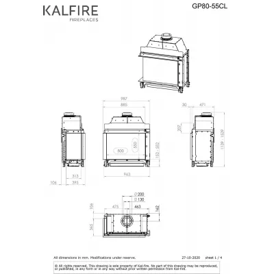 Каминная топка Kalfire GP80/55C (L/R) (Fairo ECO-prestige 80)