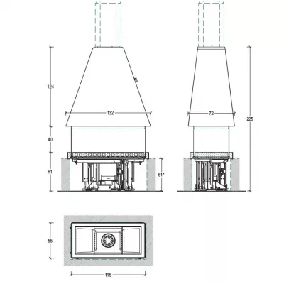 каминная топка M360 R