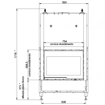 цена Каминная топка ECOMONOBLOCCO WT 78F N12 (Palazzetti)