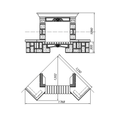 Облицовка BOLERO SR, угловая, с каменной балкой, универсальная (Supra-Russia)