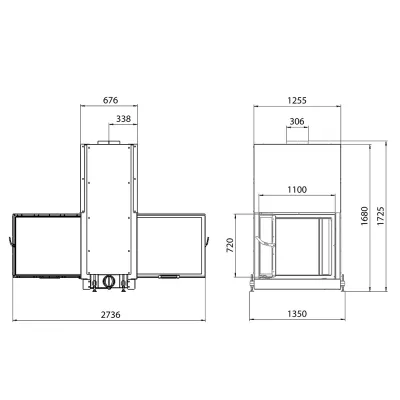 Каминная топка DF 1100B (Stav)