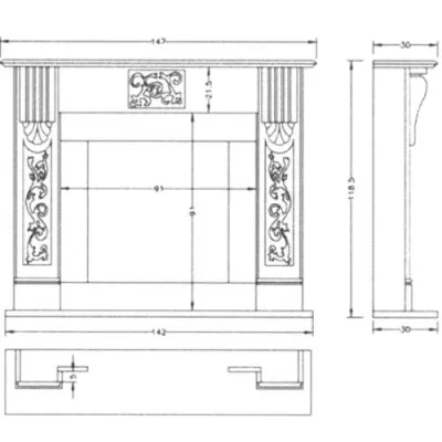 Портал GAUDI, Negro Marquina, с пласт. 100х50х3 (Crumar)