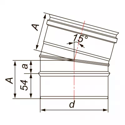 Отвод 15° D150, AISI 304 (Вулкан)