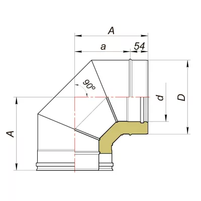 Отвод 90° D120/220, AISI 321/439 (Вулкан)