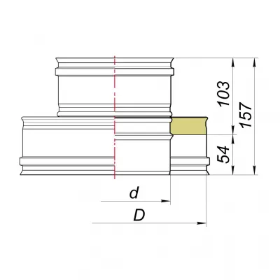 Переходник термо-моно с D250/350 на D250, AISI 321/304 (Вулкан)