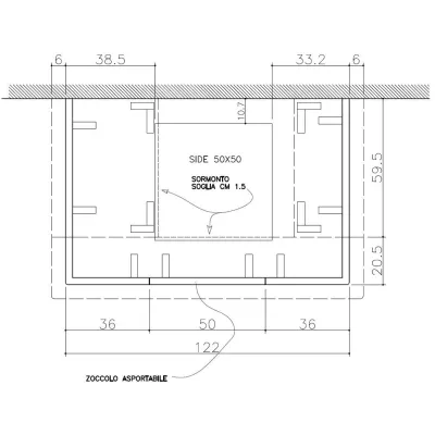 Облицовка QUARZO sx, под Side Plus 50x50 (EdilKamin)